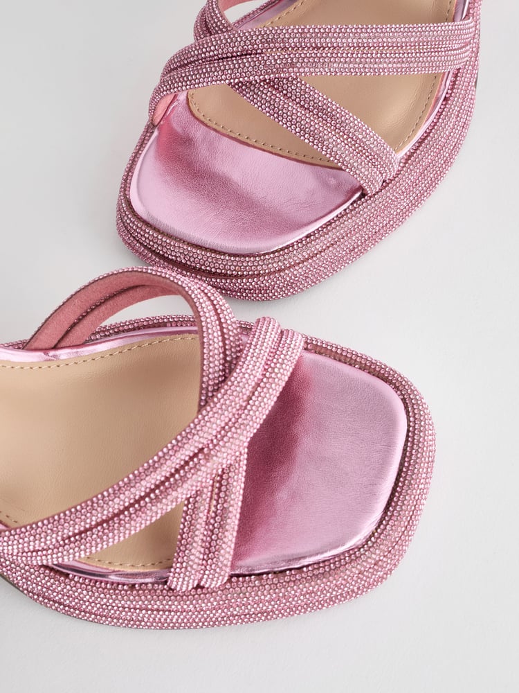 Pink Forever Comfort® Jewel Bling Platform Heels - Image 6 of 6