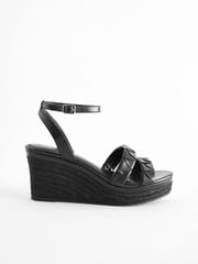 Black Standard/Wide Fit Forever Comfort® Double Strap Wedges - Image 2 of 5