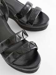 Black Standard/Wide Fit Forever Comfort® Double Strap Wedges - Image 4 of 5