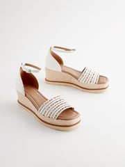 White Forever Comfort® Lasercut Espadrilles Wedges - Image 4 of 8