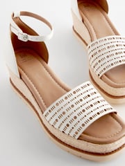 White Forever Comfort® Lasercut Espadrilles Wedges - Image 8 of 8