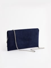 Navy Clutch Bag With Detachable Cross-Body Chain - Image 6 of 9