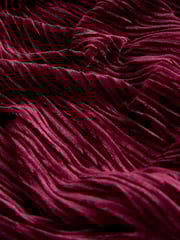 Berry Red Column Velvet Slit Midi Skirt - Image 5 of 5