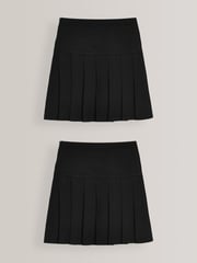 Black Regular Waist Pleated School Skirts 2 Pack (3-16yrs) - Image 1 of 9