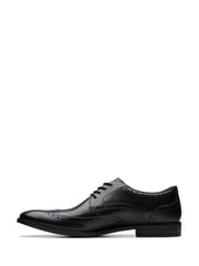 Clarks Black Leather Brandon Brogue Shoes - Image 2 of 6