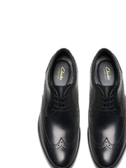 Clarks Black Leather Brandon Brogue Shoes - Image 5 of 6