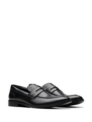 Clarks Black Leather Brandon Step Loafers - Image 4 of 7