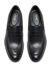 Clarks Black Leather Brandon Step Loafers - Image 5 of 7