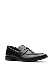 Clarks Black Leather Brandon Step Loafers - Image 7 of 7