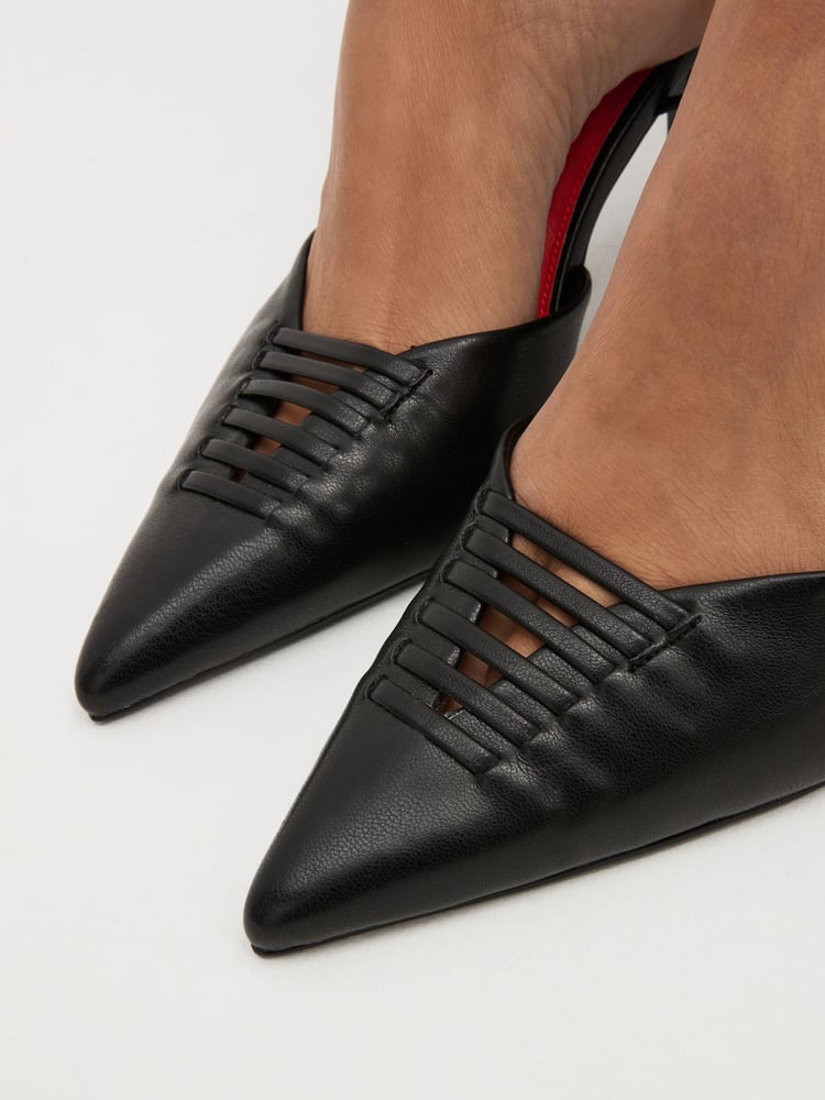 Black Forever Comfort® Cage Point Toe Heels - Image 2 of 7 Black Forever Comfort® Cage Point Toe Heels - Image 2 of 7