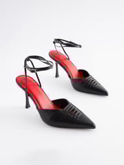 Black Forever Comfort® Cage Point Toe Heels - Image 3 of 7