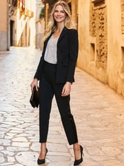 Sosandar Black Satin Detail Tuxedo Trousers - Image 5 of 5