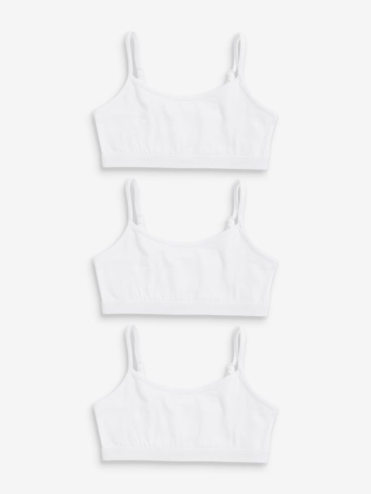 White Strappy Crop Top 3 Pack (5-16yrs) - Image 1 of 3