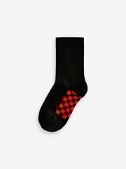 Black Checkerboard Cotton Rich Socks 7 Pack - Image 3 of 8