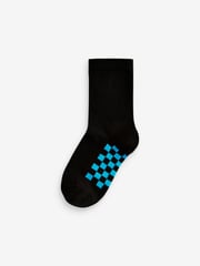 Black Checkerboard Cotton Rich Socks 7 Pack - Image 6 of 8