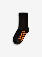 Black Checkerboard Cotton Rich Socks 7 Pack - Image 7 of 8