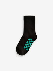 Black Checkerboard Cotton Rich Socks 7 Pack - Image 8 of 8