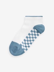 White Checkerboard 7 Pack Cotton Rich Trainer Socks - Image 2 of 8