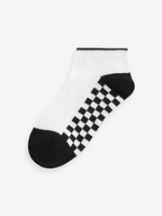 White Checkerboard 7 Pack Cotton Rich Trainer Socks - Image 8 of 8