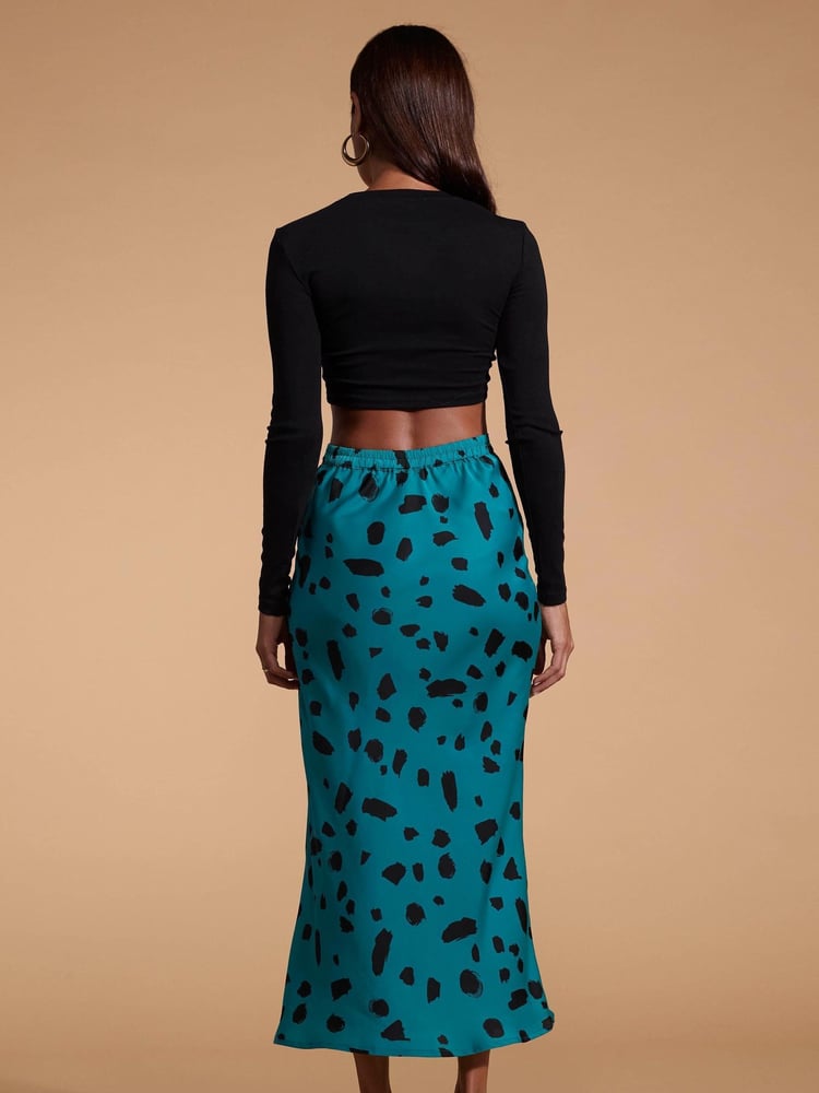 Dancing Leopard Renzo Satin Midi Skirt - Image 2 of 3