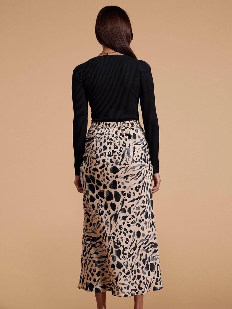 Dancing Leopard Renzo Satin Midi Skirt - Image 2 of 4