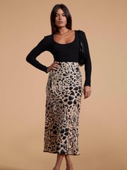 Dancing Leopard Renzo Satin Midi Skirt - Image 3 of 4
