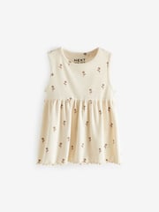Pink 4 Pack Ribbed Peplum Vests (3mths-7yrs) - Image 2 of 7