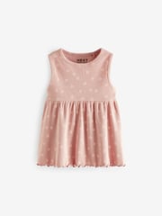 Pink 4 Pack Ribbed Peplum Vests (3mths-7yrs) - Image 3 of 7