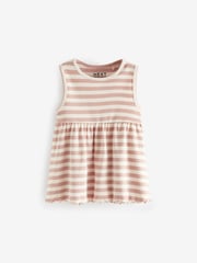 Pink 4 Pack Ribbed Peplum Vests (3mths-7yrs) - Image 5 of 7