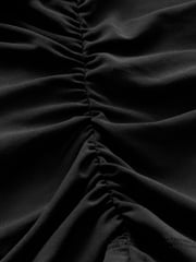 Black One Shoulder Ruched Top - Image 6 of 6