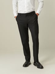 Black Tailored Wool Donegal Tuxedo Suit Trousers - Image 1 of 10