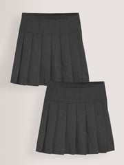 Grey Regular Waist Pleated School Skirts 2 Pack (3-16yrs) - Image 6 of 8