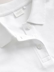White Slim Fit 100% Cotton Short Sleeve Polo Shirts 5 Pack (3-16yrs) - Image 6 of 7
