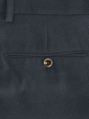 Navy Blue Slim Fit Check Suit Trousers - Image 8 of 9