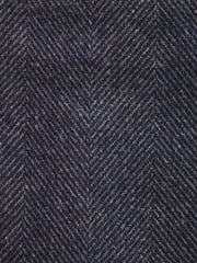 Navy Blue Wool Blend Herringbone Suit Trousers - Image 9 of 9