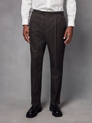 Brown Wool Blend Herringbone Suit Trousers - Image 1 of 10