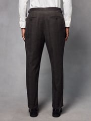 Brown Wool Blend Herringbone Suit Trousers - Image 3 of 10