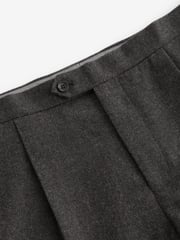 Brown Wool Blend Herringbone Suit Trousers - Image 8 of 10