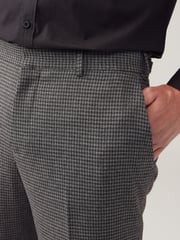 Grey Puppytooth Textured Suit Trousers - Image 4 of 8