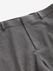 Grey Puppytooth Textured Suit Trousers - Image 6 of 8