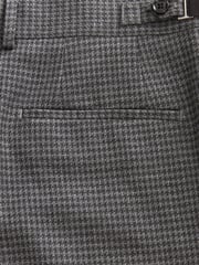Grey Puppytooth Textured Suit Trousers - Image 8 of 8