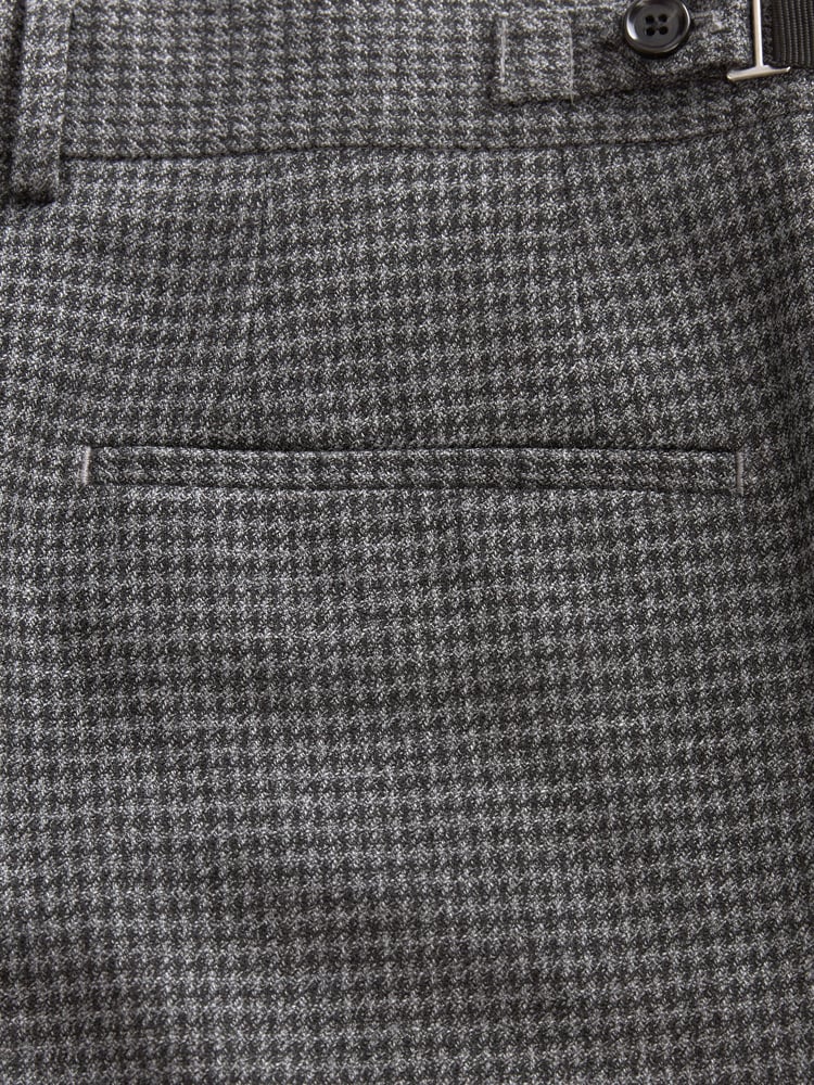 Grey Puppytooth Textured Suit Trousers - Image 8 of 8