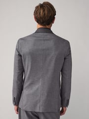 Grey Puppytooth Textured Single Breasted Suit Jacket - Image 3 of 12