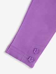 JoJo Maman Bébé Lilac Purple Ditsy & Purple Girls' 2-Pack Leggings - Image 5 of 5