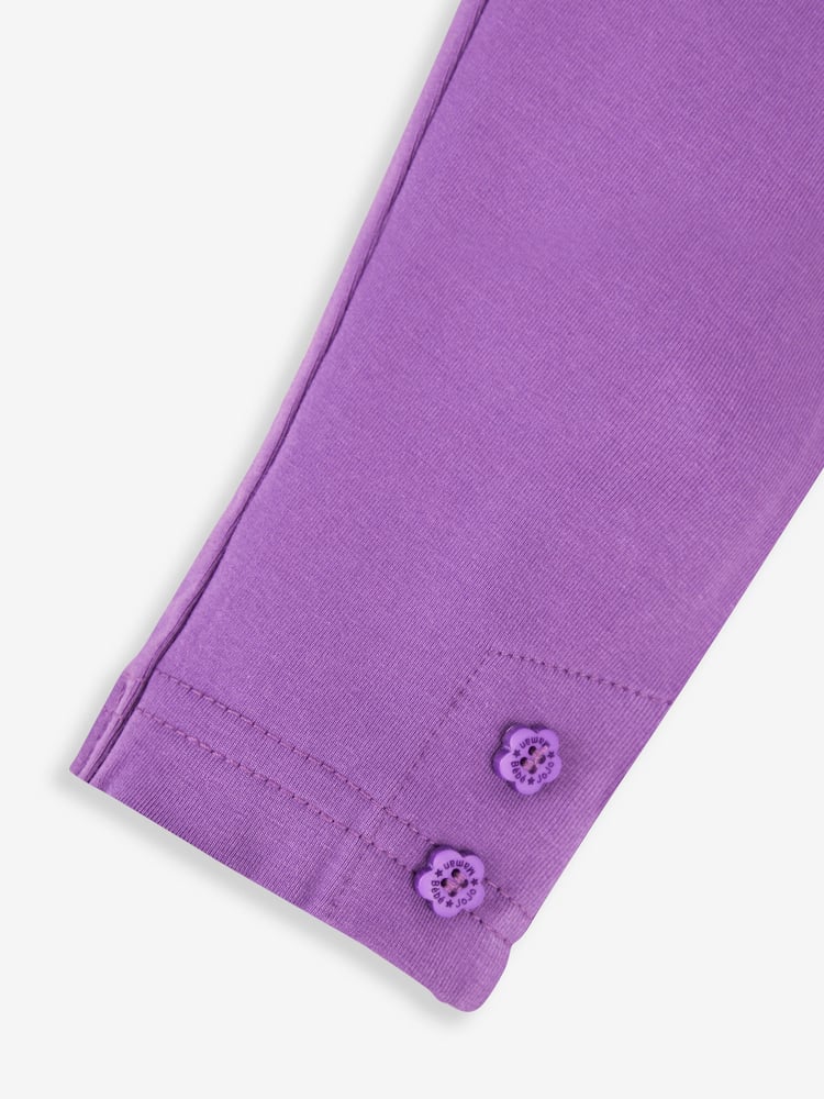 JoJo Maman Bébé Lilac Purple Ditsy & Purple Girls' 2-Pack Leggings - Image 5 of 5