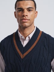 Aubin – Blauer Hobbs Cricket-Pullover aus Wolle - Bild 4 von 5