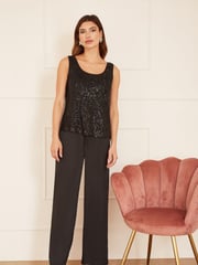 Yumi Black Sequin Vest - Image 2 of 4