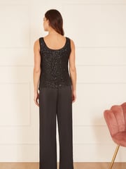 Yumi Black Sequin Vest - Image 3 of 4