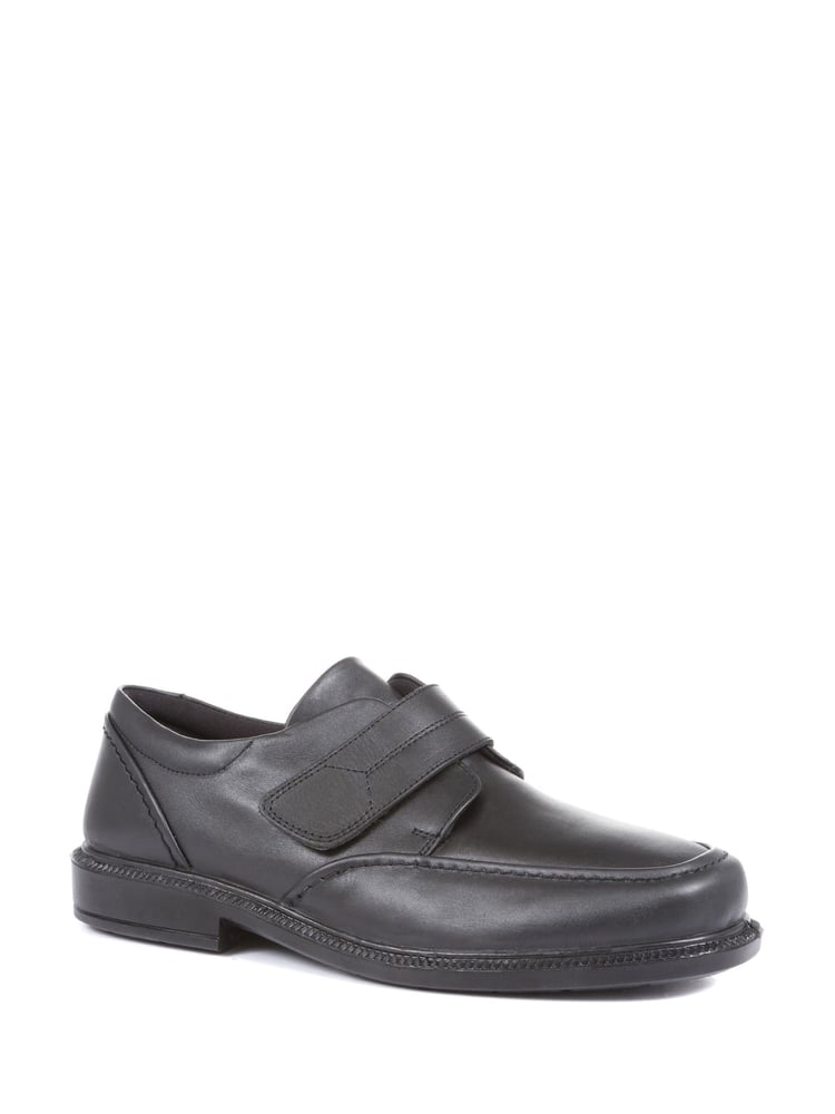 Pavers Adjustable Wide Fit Black Leather Shoes - Image 2 of 5