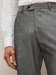 Light Grey Regular Fit Suit Trousers - Image 4 of 8